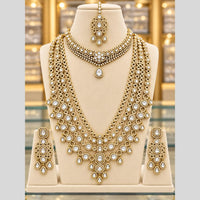 Tanish Art Jewellery American Diamond Dual Layer Designer Necklace Set