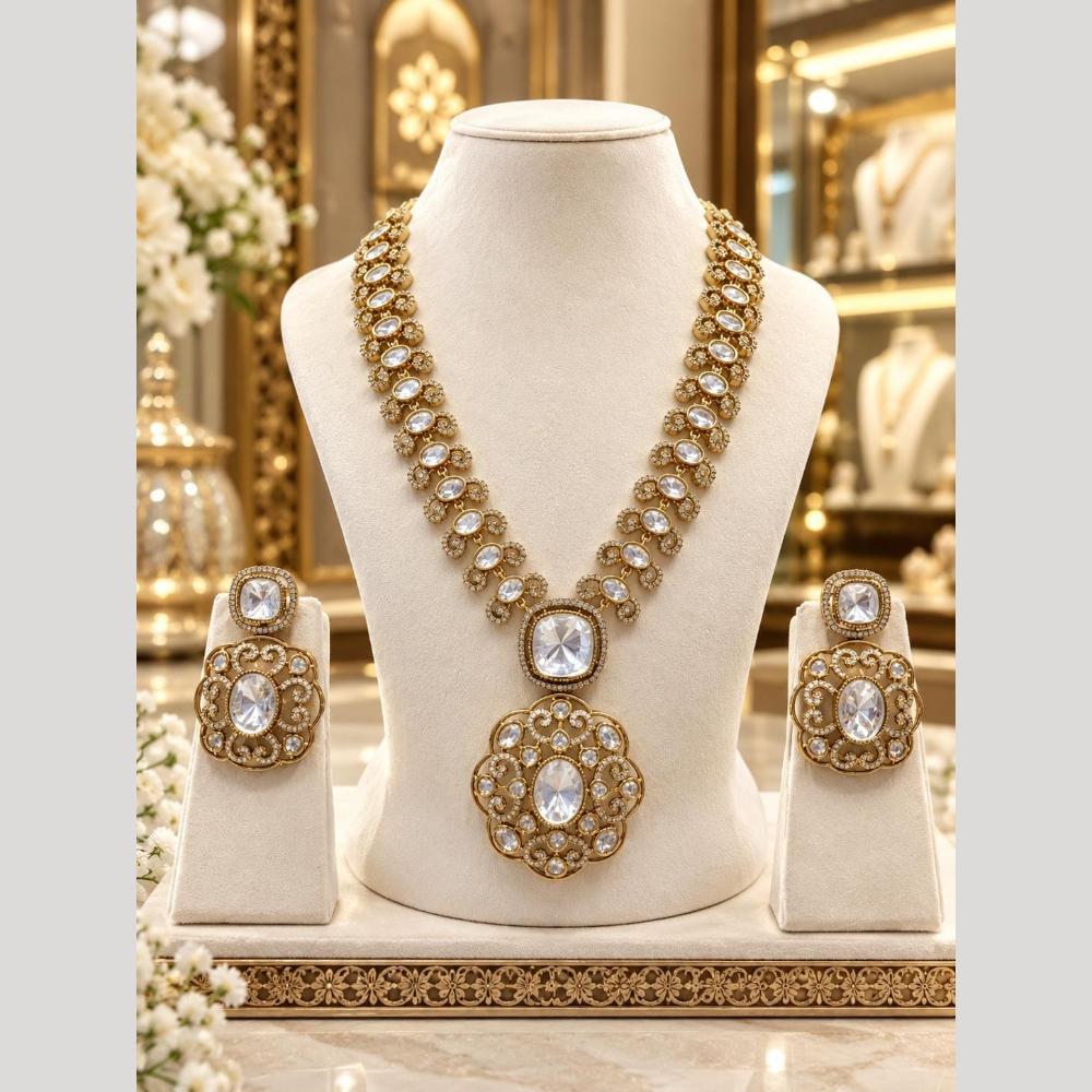 Tanish Art Jewellery Statement Polki Kundan Stone And Austrian Stone Necklace Set
