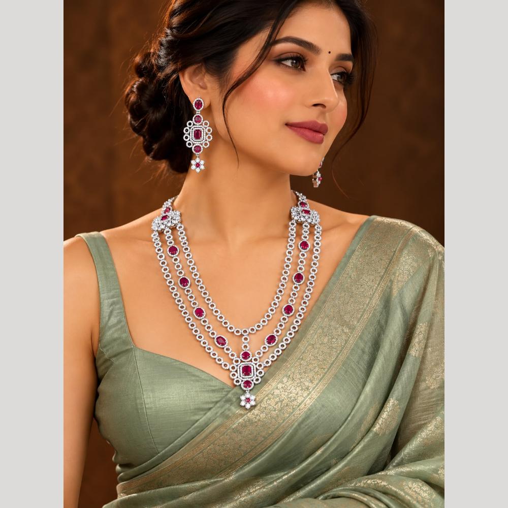 Tanish Art Jewellery Bridal Look American Daimond Necklace Set