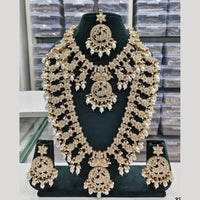 Tanish Art Jewellery Classic Pota Stone And Pearl Double Necklace Set for Women