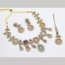 Tanish Art Jewellery Statement Multi - Color Pota Stone Neckalce Set 