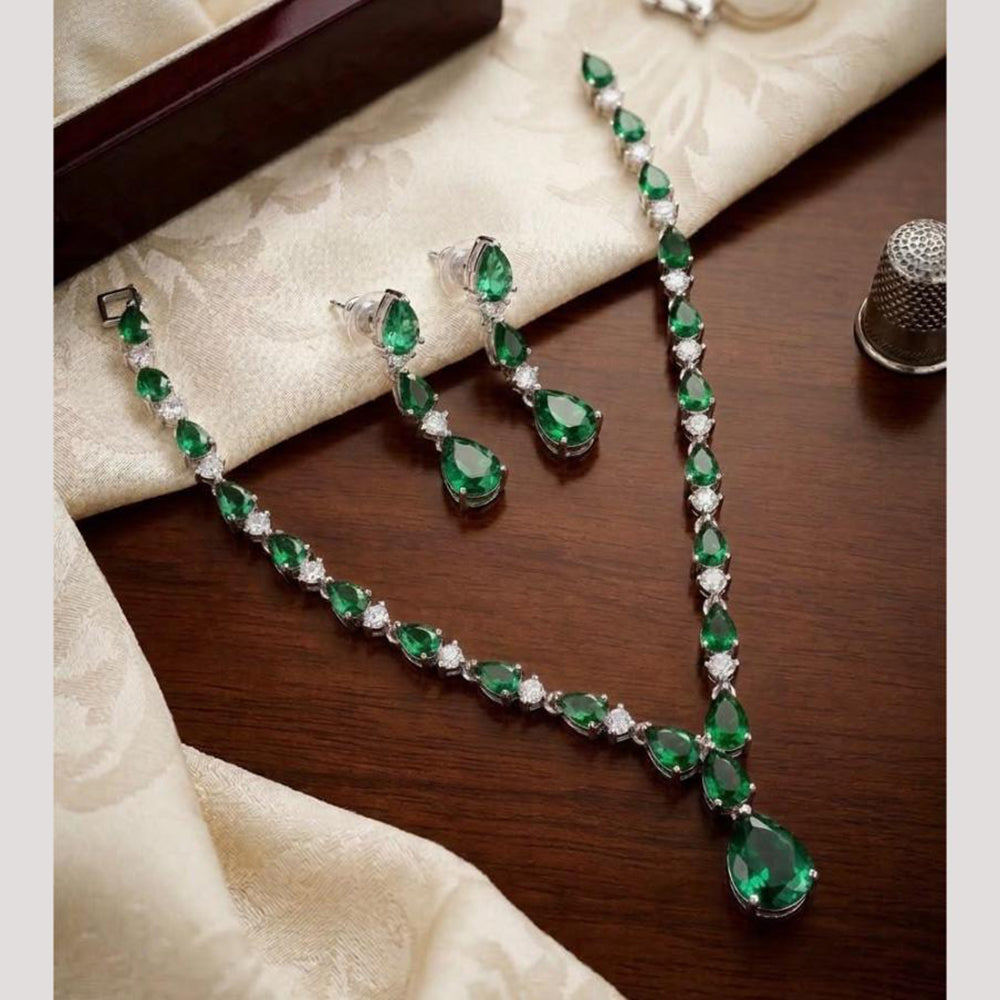 Tanish Art Jewellery Graceful American Diamond Necklace Choker Set
