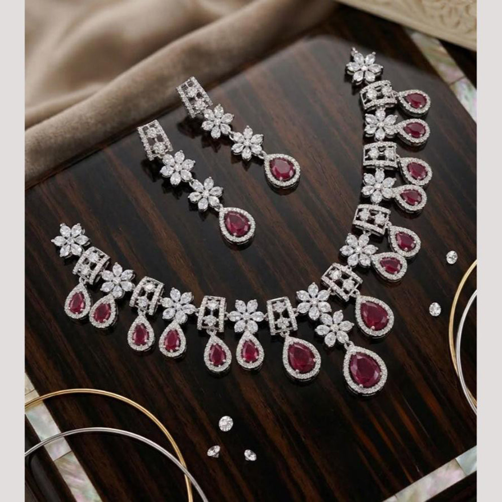 Tanish Art Jewellery Graceful American Diamond Necklace Choker Set