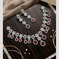 Tanish Art Jewellery Graceful American Diamond Necklace Choker Set