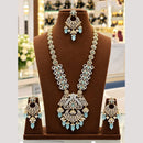Tanish Art Jewellery American Diamond And Beads Long Necklace Set
