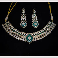 Tanish Art Jewellery American Diamond And Polki Kundan Choker Necklace Set