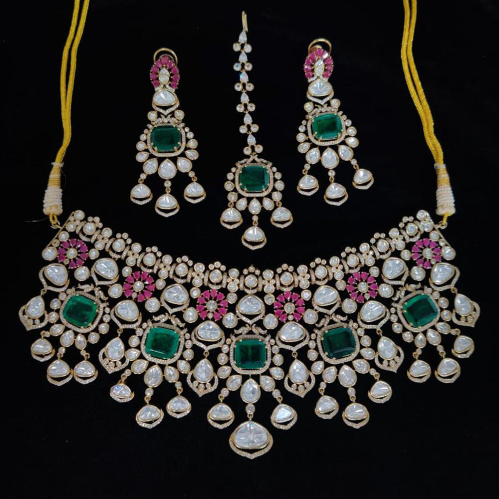 Tanish Art Jewellery American Diamond Choker Necklace Set