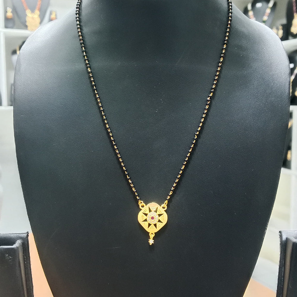 Harakh Sales Stylish Austrian Stone And Black Beads Mangalsutra