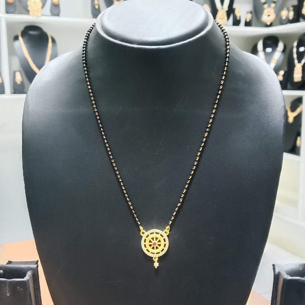 Harakh Sales Stylish Austrian Stone And Black Beads Mangalsutra