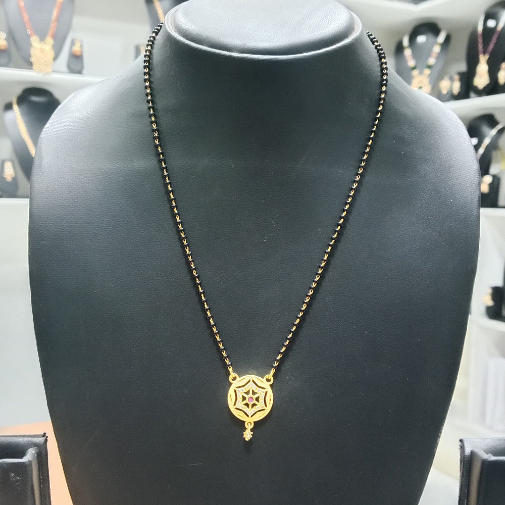 Harakh Sales Stylish Austrian Stone And Black Beads Mangalsutra