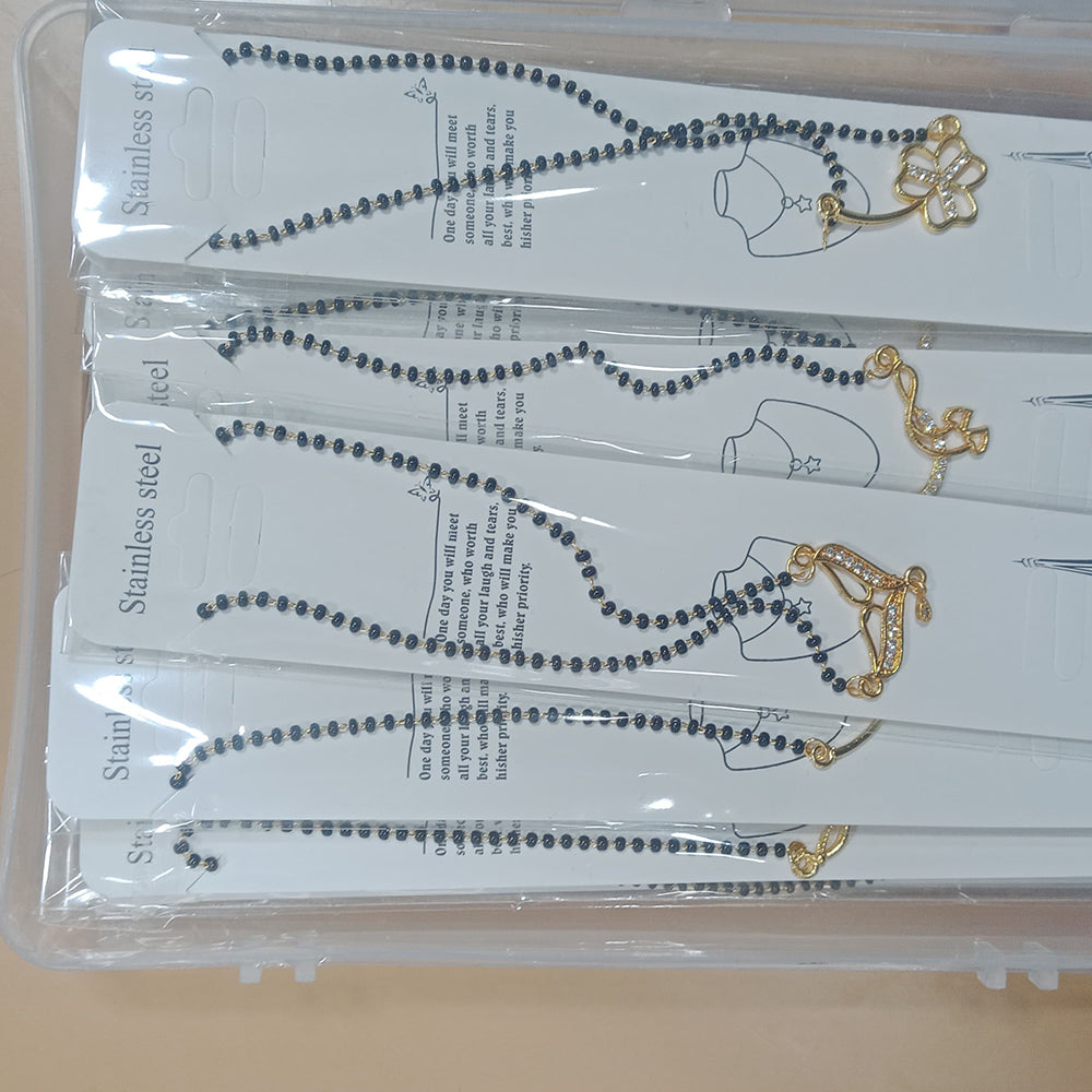 Harakh Sales Stylish Austrian Stone And Black Beads Mangalsutra