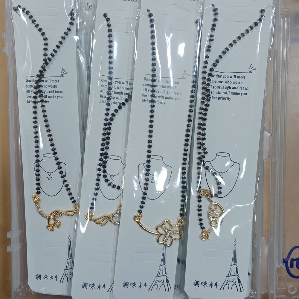 Harakh Sales Stylish Austrian Stone And Black Beads Mangalsutra