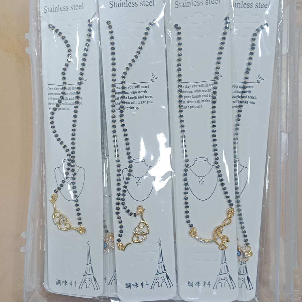Harakh Sales Stylish Austrian Stone And Black Beads Mangalsutra