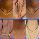 Surat Jewel Premium Austrian Stone And Black Beads Mixed Design Mangalsutra