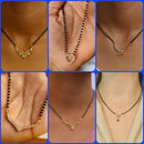 Surat Jewel Premium Austrian Stone And Black Beads Mixed Design Mangalsutra