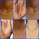 Surat Jewel Premium Austrian Stone And Black Beads Mixed Design Mangalsutra