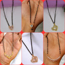 Surat Jewel Premium Austrian Stone And Black Beads Mixed Design Mangalsutra