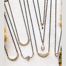 Surat Jewel Premium Austrian Stone And Black Beads Mixed Design Mangalsutra