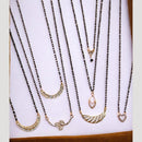 Surat Jewel Premium Austrian Stone And Black Beads Mixed Design Mangalsutra