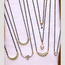 Surat Jewel Premium Austrian Stone And Black Beads Mixed Design Mangalsutra