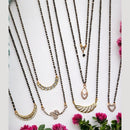 Surat Jewel Premium Austrian Stone And Black Beads Mixed Design Mangalsutra