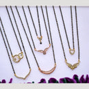 Surat Jewel Premium Austrian Stone And Black Beads Mixed Design Mangalsutra