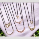 Surat Jewel Premium Austrian Stone And Black Beads Mixed Design Mangalsutra