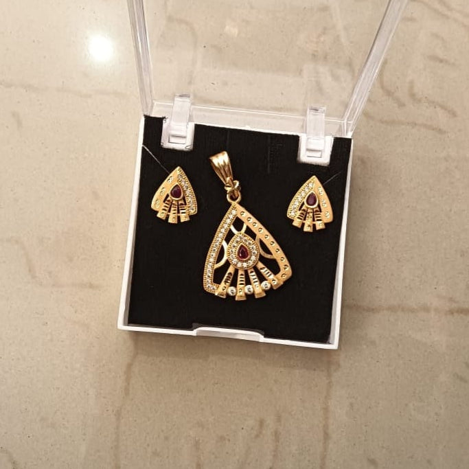 Santosh Chudighar Shimmering Austrian Stone Pendant Set