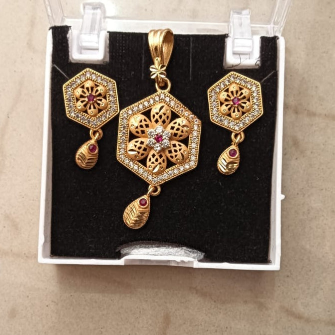 Santosh Chudighar Shimmering Austrian Stone Pendant Set