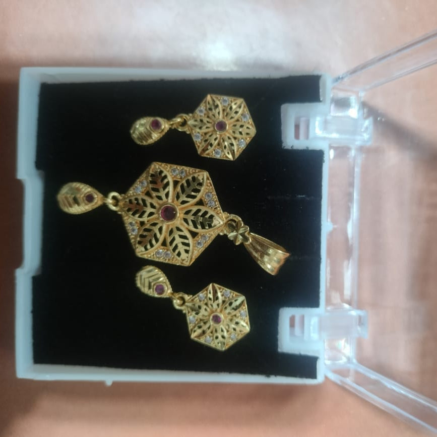 Santosh Chudighar Shimmering Austrian Stone Pendant Set