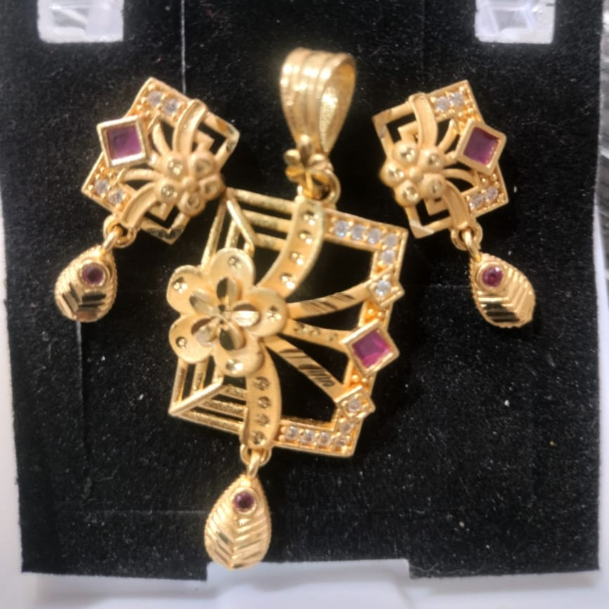 Santosh Chudighar Shimmering Austrian Stone Pendant Set