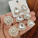 ZF Collection Premium Kundan And Pearl Earings Jewellery Combo Set