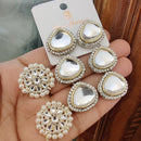 ZF Collection Premium Kundan And Pearl Earings Jewellery Combo Set