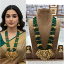 ZF Collection Pota Stone And Pearl Temple Inspired Long Necklace Set