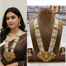 ZF Collection Pota Stone And Pearl Temple Inspired Long Necklace Set