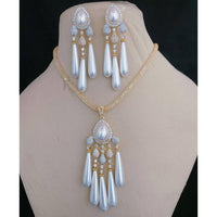 ZF Collection Glam Austrian Stone And Beads Fashion Necklace Set