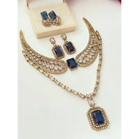 ZF Collection Royal American Diamond Fashion Double Necklace Set