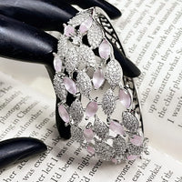 ZF Collection Crytsal Stone And Austrian Stone Openable Bracelet