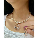 ZF Collection Designer Pota Stone And Austrian Stone Necklace Set