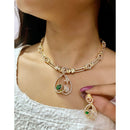 ZF Collection Designer Pota Stone And Austrian Stone Necklace Set