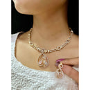 ZF Collection Designer Pota Stone And Austrian Stone Necklace Set