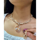 ZF Collection Designer Pota Stone And Austrian Stone Necklace Set
