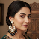 ZF Collection Royal Kundan Austrian Stone Beaded Dangler Earrings