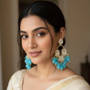 ZF Collection Royal Kundan Austrian Stone Beaded Dangler Earrings