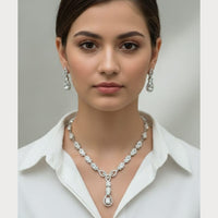 ZF Collection Luxury American Diamond Necklace Set