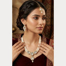 ZF Collection Elegant Kundan Stone And Pearl Necklace Set