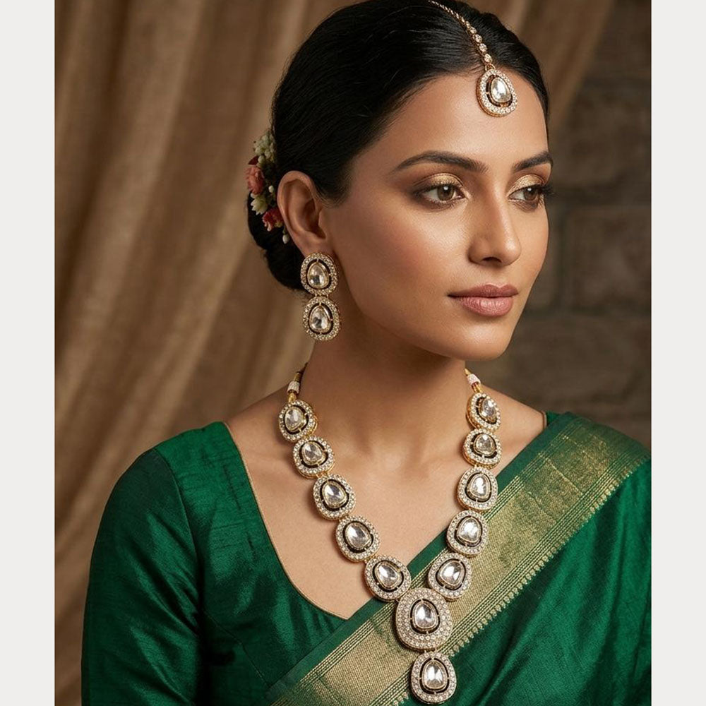 ZF Collection Elegant Kundan StoneNecklace Set