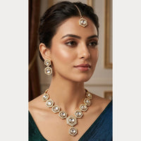ZF Collection Elegant Kundan StoneNecklace Set