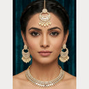 ZF Collection Elegant Mirror Pearl And Beads Necklace Set