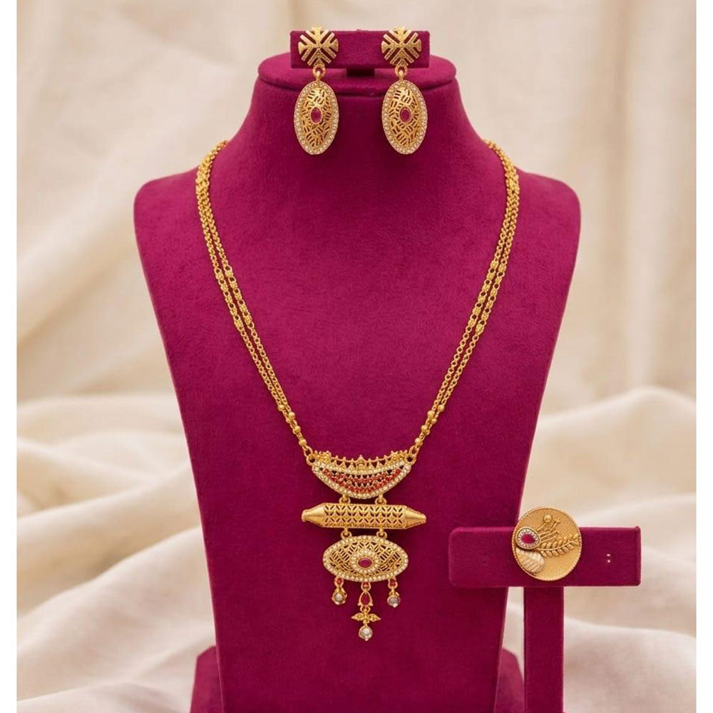 ZF Collection Royal Austrian Stone Long Necklace Set